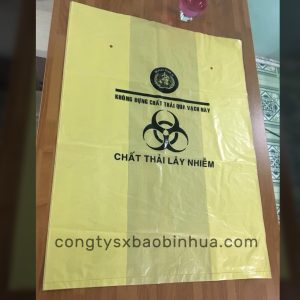 Túi rác y tế màu vàng đựng chất thải lây nhiễm