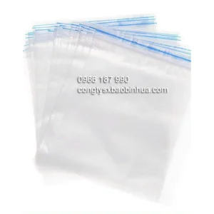 Túi Zipper miết đầu viền xanh nhiều size